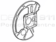 Brake disc cover plate FRONT. Porsche 928 86-91 - 92835108303, 92835108403