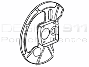 Brake disc cover plate FRONT. Porsche 928 86-91 - 92835108303, 92835108403