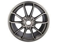 20' GT4 Alloy Wheels in Platinum (satin-gloss). Original Porsche - 98104460302, 00004460719