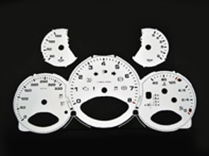 Instrumententafelsatz, Weiß. Porsche 997.2 PDK - KPH - 330 MPH - 9764121004PDK - F97 641 210 04TIP, F9764121004TIP