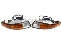 Indicator Lamps and Lens Front Kit with BLACK Rim Lens Porsche 911 - 91163194400, 91163194300, PCG63193520, PCG63193620, 91163197000, 91163197001