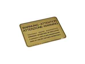 Sticker Fan Warning. Porsche 928 - 92870115102