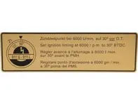 Aufkleber Zündzeitpunkt Porsche 911L / 911S - 90100651000 - 1601501706