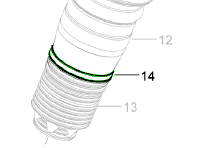 Shock Absorber clamp Front (Air Suspension type). Porsche 970 Panamera - 97034360300