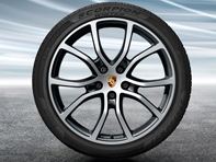 21' Cayenne Exclusive Design in Black (high-gloss) Alloy Wheels & Winter Tyres Original Porsche - 9Y0044610L