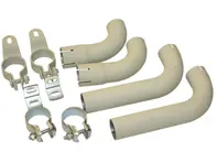Exhaust pipe and clamp set. Porsche 356B / 356C - 61611100700, 92.304, 92304, 61611122103, 61611122303, 61611102500, 61611125501 - 1620701610