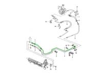 Tubo di pressione del servosterzo, guida a sinistra. Porsche 986 Boxster / 996 1999-05 - 99634745112, 99634745109, 99634745110 Tubo di pressione del servosterzo, guida a sinistra. Porsche 986 Boxster / 996 1999-05 - 99634745112, 99634745109, 99634745110