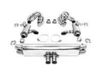 Système d'échappement sport CARGRAPHIC GT rétrogradé avec collecteur ID42 GT, chauffage, sans valves, look GT3. Porsche 964 Carrera 2/4/RS - 96411104504, 96411104605, 96411104502, 96421103905, 96421103932, 96421104004