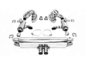 CARGRAPHIC GT Sportauspuffanlage mit ID42 GT Krümmer, Heizung, ohne Klappen, GT3-Optik. Passend für Porsche 964 Carrera 2/4/RS - 96411104504, 96411104605, 96411104502, 96421103905, 96421103932, 96421104004