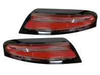 Achterknipperlichten, volledig LED met zwarte rand + LED sequentiële richtingaanwijzer, zwart voor Porsche 996 - 99663148500, 99763148600, 99663148602, 99663148502, 99663143301, 99663143401, 99663143303, 99663143403 - DP122-CR