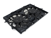 Water radiator fan with cowling. Porsche 95B Macan - 95B121003, 95B121003A, 95B121003B, 95B121003C, 95B121003E