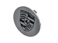 Radkappe silber mit schwarzem Wappen für Porsche - 993361303119A1