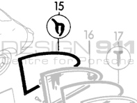Heckscheibendichtung 1/4 (außen) Porsche 356 COUPE - 64454390500, 64454390300, 64454390400 - 356100, 356101, 1686000370, 1686000380