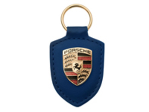 Llavero de cuero con escudo Porsche, AZUL - WAP0500950E