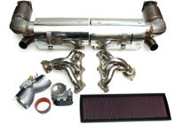 Exhaust Package + Headers + Plenum 74mm Throttle Body + Air Filter Kit Porsche 996 Turbo - 3606009616, 3606309603, 96274, 99760511502, 33-2189