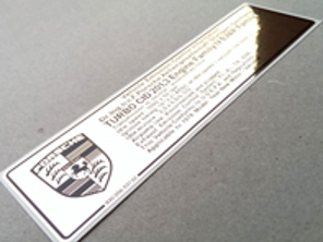 Timing Decal for Porsche 911 (930) Turbo (1978 – 1982) - 93000653702