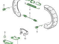 Handbrake Shoes Spring Kit. Porsche 987 Boxster / 987C Cayman - 99735274101, 99735272302, 298609717, 99735280701, 98635207302, 298609723, 99735272101, 97035272100, 99735272100, 99335207100