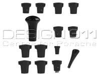 Dashboard knob set, BLACK. Porsche 356B / 356C - PCG35655200700, 64455281100700, 64455285300700, 64455283100700, 64455282101700, 64455285100