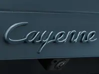'Cayenne' rear lid badge, Primed. Porsche 9YA Cayenne Turbo S E-Hybrid Coupe - 9Y004487026G2X, 9Y004487026